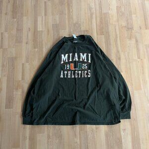 Vintage Y2K Green Miami Hurricanes College Longsleeve